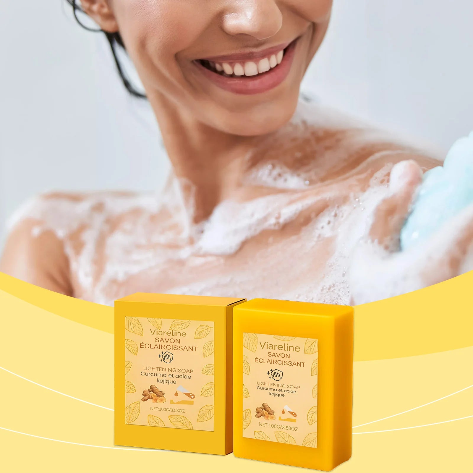 Kojic Acid Turmeric Soap Whitening Body Wash Remove Dark Spot Pimple Even Skin Tone Exfoliating Deep Cleansing Handmade Soap Oasis Select