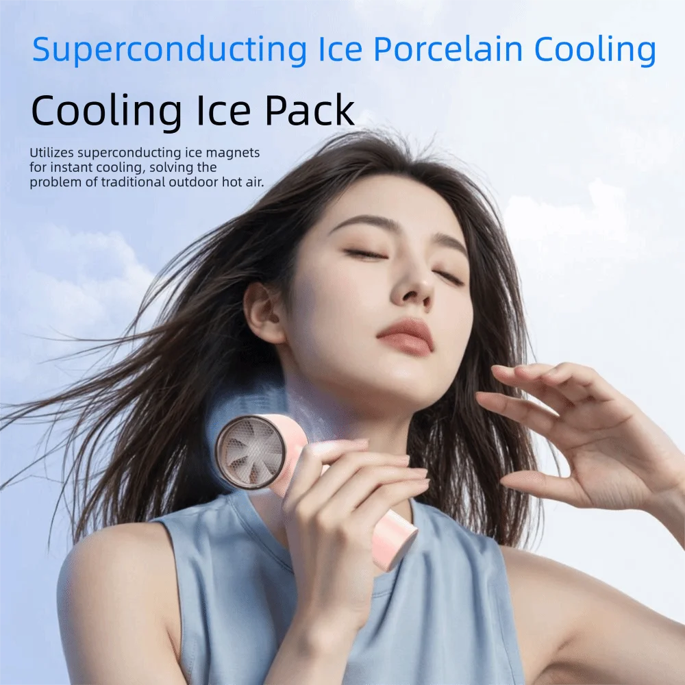 High-speed Refrigeration Ice Turbine Small Wind Outdoor Travel Portable Handheld 100-speed Ice-sensing Large Wind Fan Oasis Select