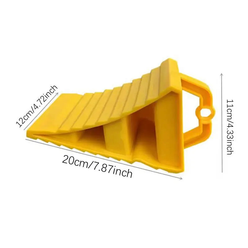 Car Wheel Stopper Anti-Slip Wheel Chocks Portable Yellow Tire Chocks Wear-Resistant Tire Stopper Parking accessories for Trucks Oasis Select