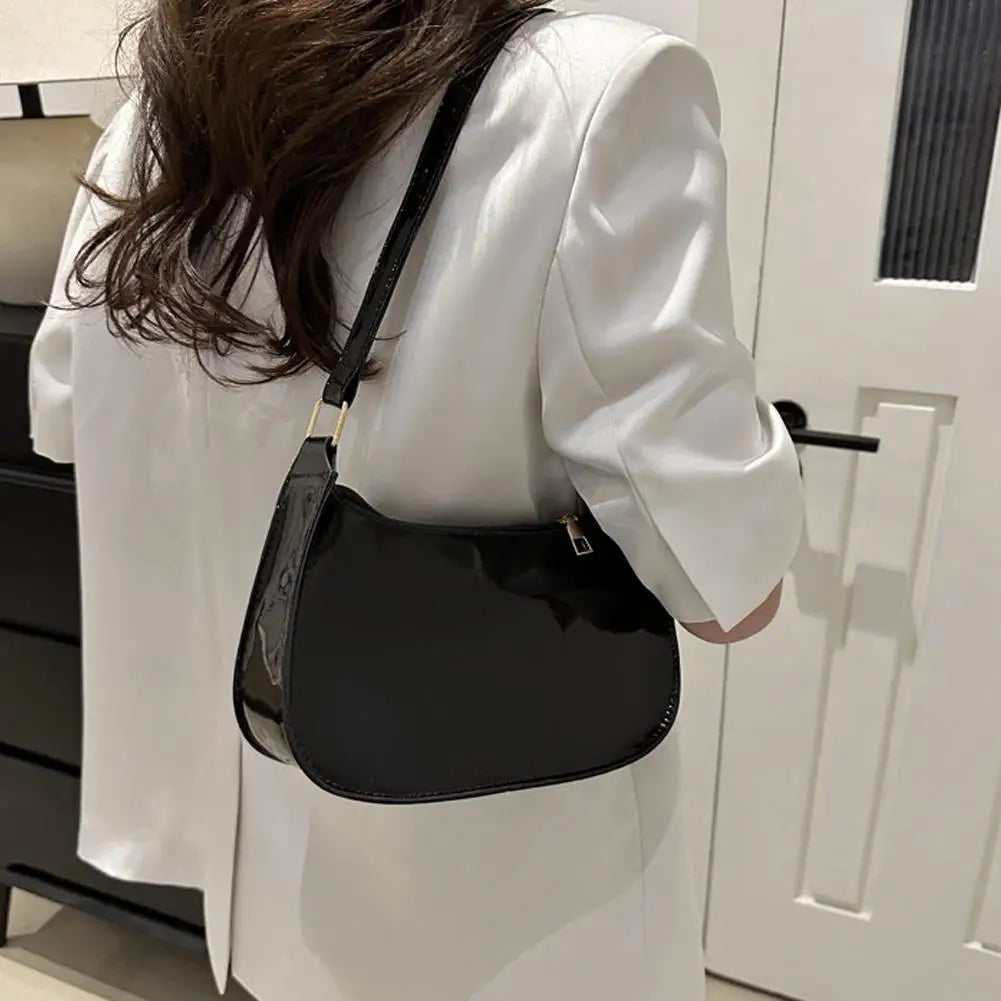 Fashion PU Leather Shoulder Bag Women's Trendy Underarm Bag Elegant Solid Color Small Square Bag Aesthetic Handbag Oasis Select