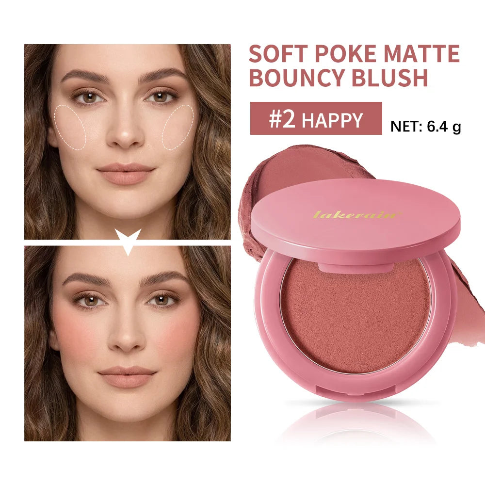 Lakerain Matte Bouncy Blush – Velvety, Lightweight & Long-Lasting