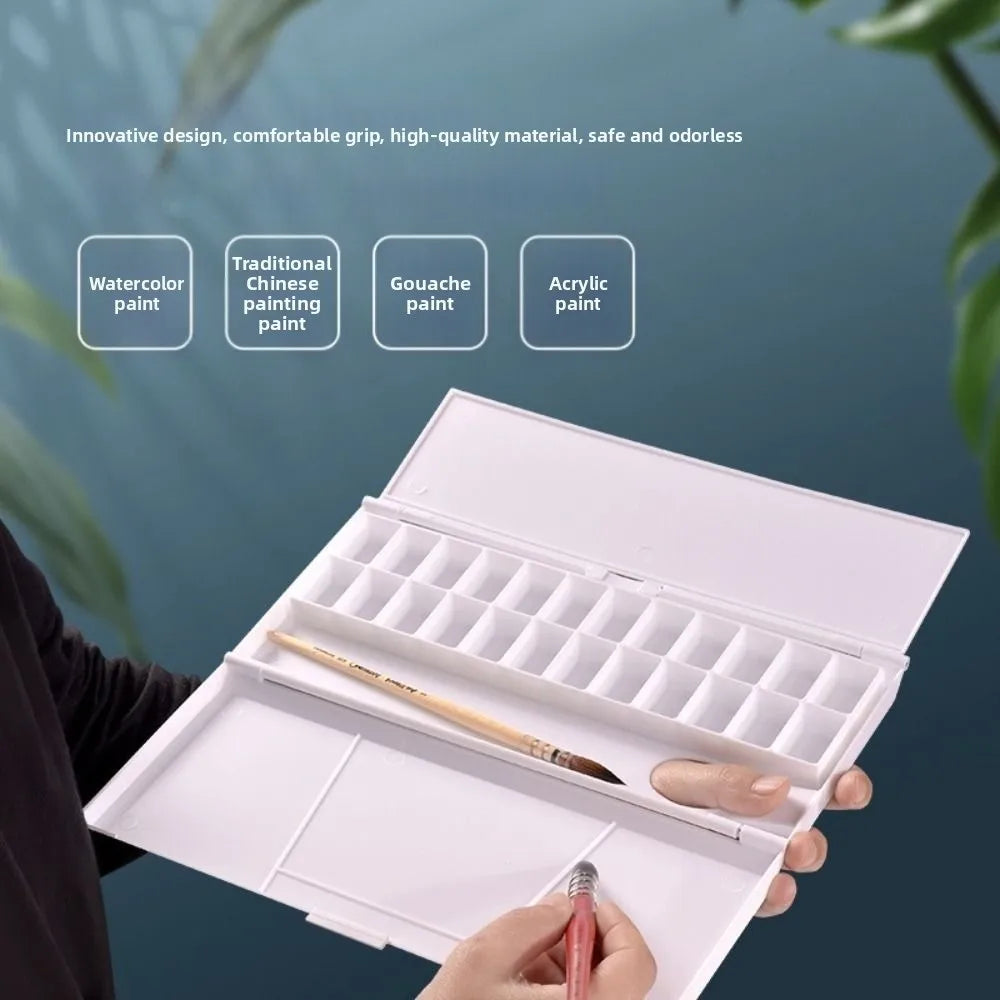 Foldable Watercolor Pigment Box Easy Open Artist Student Color Mixing Compartments Color Display Painting Tools Oasis Select