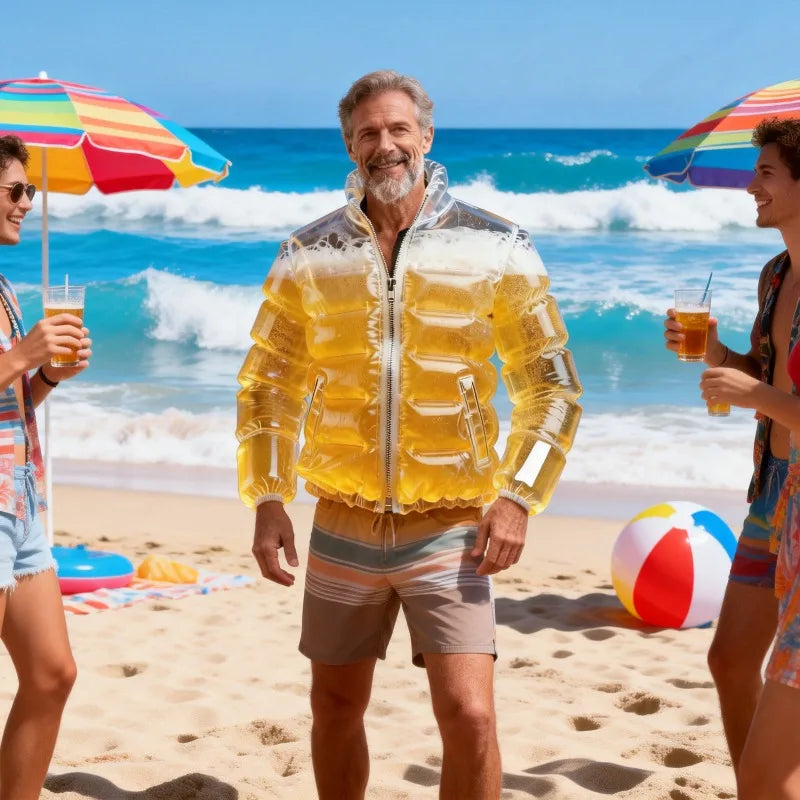 Leakproof Beer Jacket for Pool Parties and Summer Festivals Transparent Cooler Vest Filled with Drink Fun Beach Party Gift Oasis Select