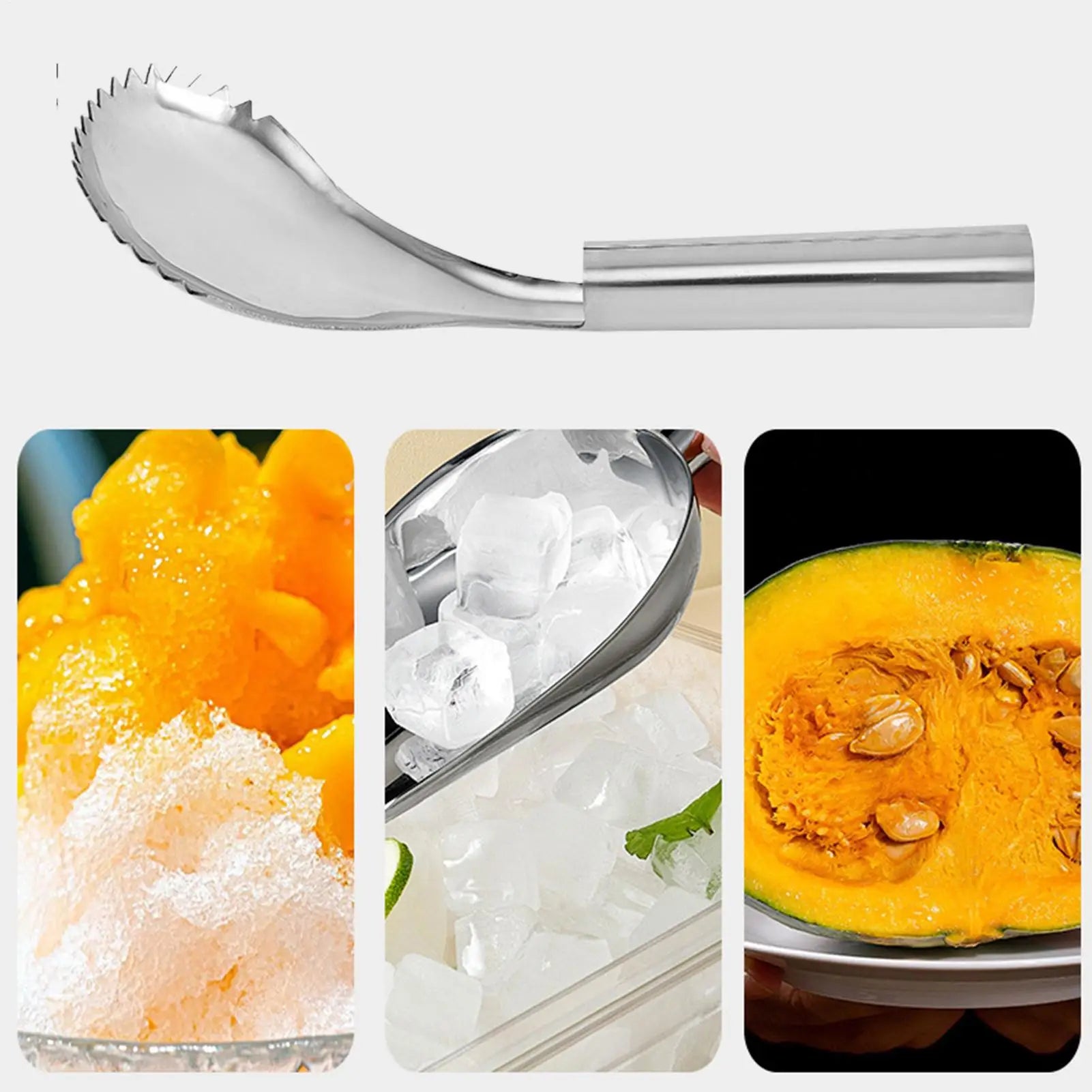 Pumpkin Core Remover Tool Stainless Steel Manual Serrated Spoon Carving Spoon Cutter for Fruits Vegetables Squash Veggie Oasis Select