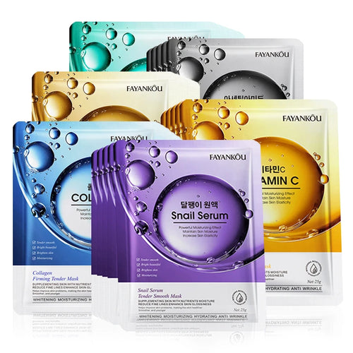 10-Pack Vitamin C Niacinamide Retinol Face Masks | Anti-Wrinkle Sheet Face Mask Oasis Select