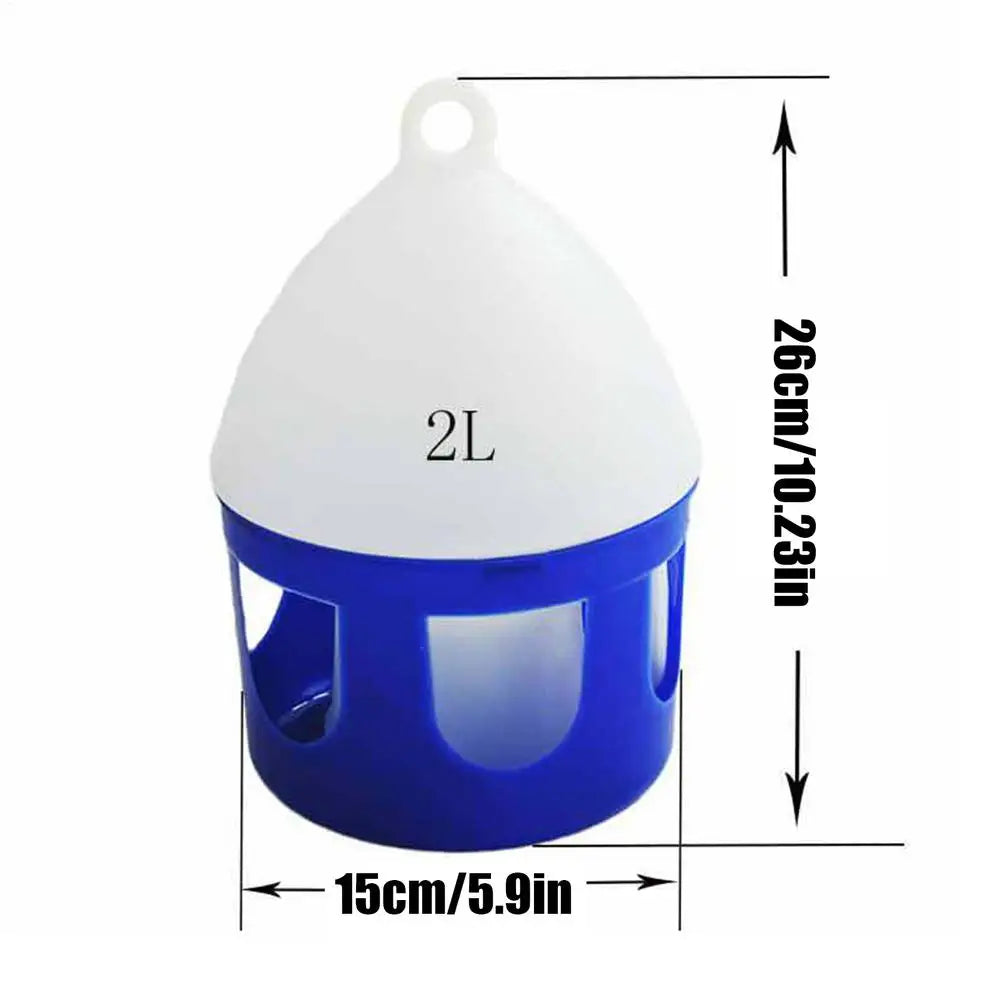 Pigeon Water Feeder 2L Bird Water Dispenser Removable Spill-Proof Pigeon Waterer for Outdoor Bird Cage Hydration Duck Keeping Oasis Select Blue