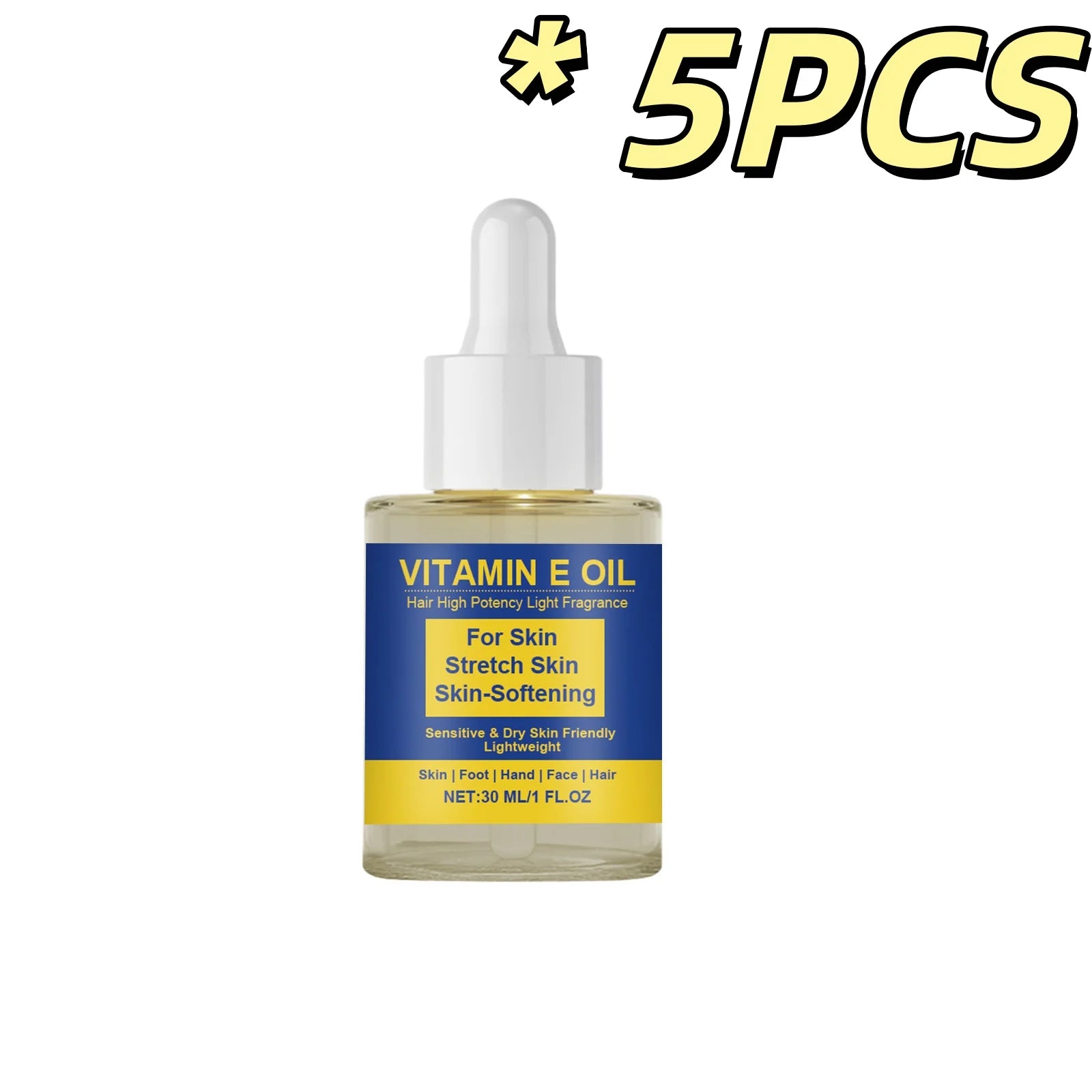 Vitamin E Body Oil Soothe Body Nourish Hands Improving Foot Roughness Reduce Dry Scalp Enhance Skin Elasticity Skincare Essence Oasis Select 30ml X 5PCS