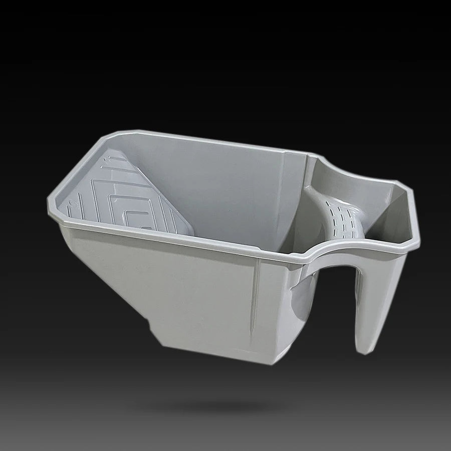 4-Inch Handheld Paint Cup with Roller Frame Durable PP Material Large Capacity Easy Matching for Brushes & Rollers Gray Oasis Select Light Grey 1L