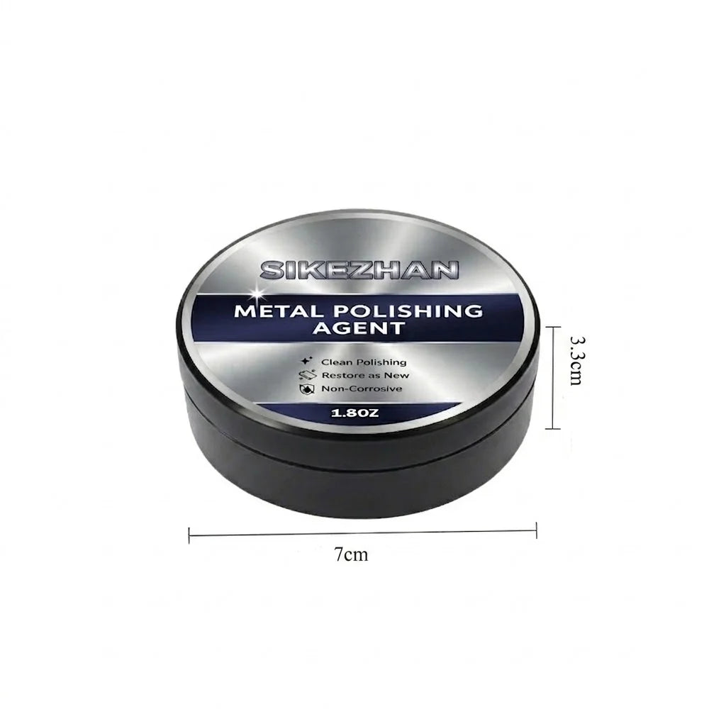 Metal Polishing Paste w/ Sponge Rust Oxidation Stain Remover Restore Shine Cookware Stainless Steel Brass Silver Polish Home Oasis Select