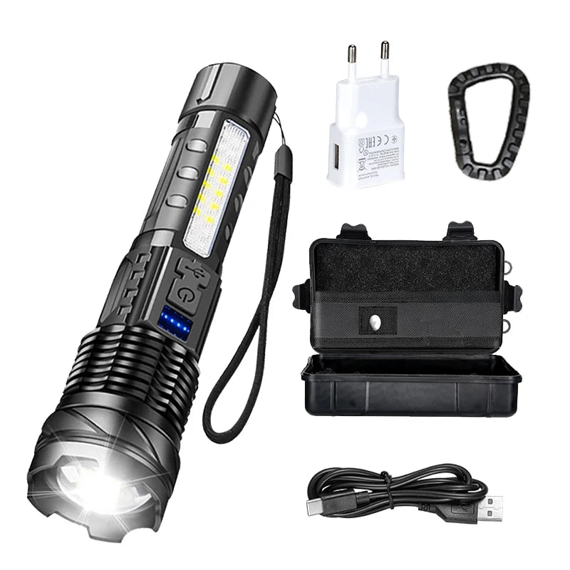 P50 LED Tactical Flashlight 2000LM | Zoom, Rechargeable USB-C