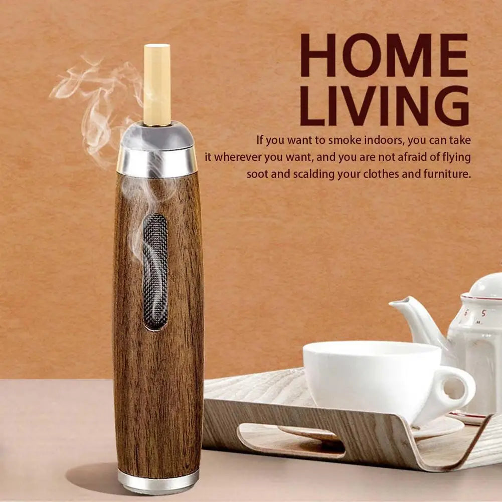 Mini Walnut Car Ashtray – Ashless Cigarette Holder | Portable Car Ashtray Oasis Select