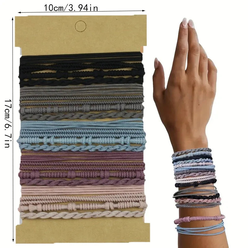 20pcs Boho Hair Ties Elastic Bracelets for Women Cute Hair Ties No Damage Ponytail Holders for Girls with Thick and Thin Hair Oasis Select C