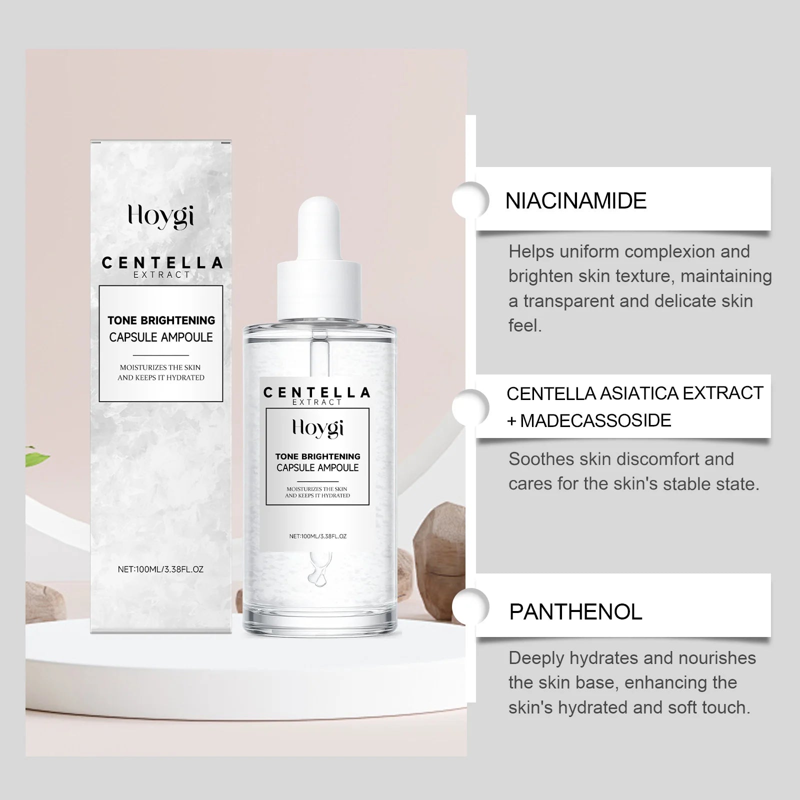 Centella Asiatica Serum Niacinamide Tone Brightening Repairs Skin Barrier Hydrating Soothing Facial Lifting Essence 100ml Oasis Select
