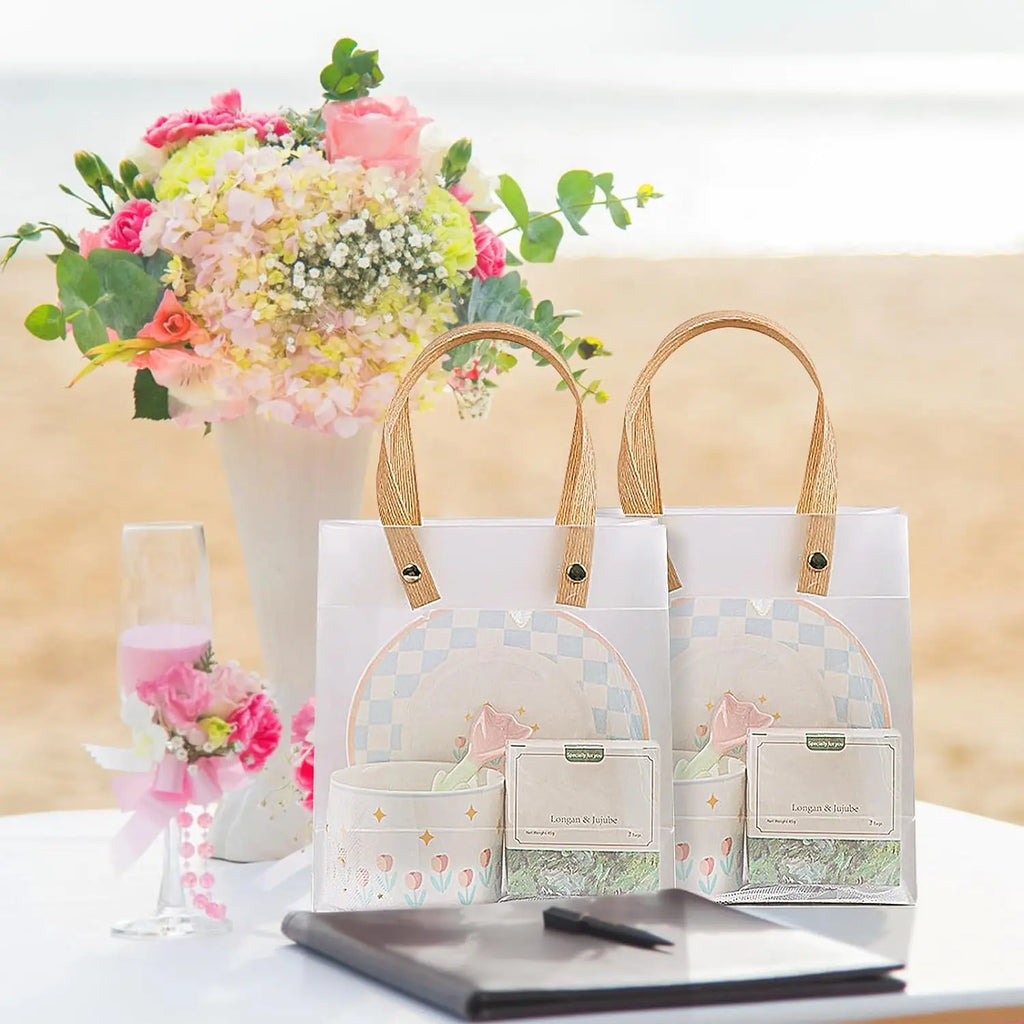 20PCS Holiday gift bag Eco-friendly Companion Gift Candy Bagholiday gift Birthday gift bag, anniversaries，Frosted Tote Bag Oasis Select