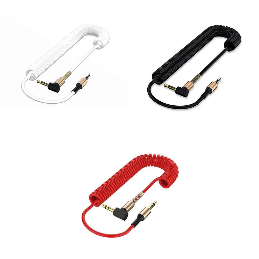Jack Cable Male To Male Stereo 3.5 mm To 3.5mm Plug Gold-plated Plug Spring Cable Audio Cable Aux Cable Car Aux Cord Audio Wire Oasis Select