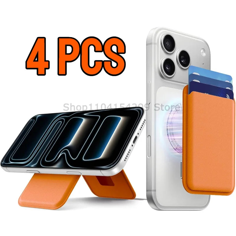 Strong Magnetic Leather Wallet with Hide Stand Case for Magsafe for IPhone 15PM 14 13 Pro Max Mag Safe Card Holder Pocket Cover