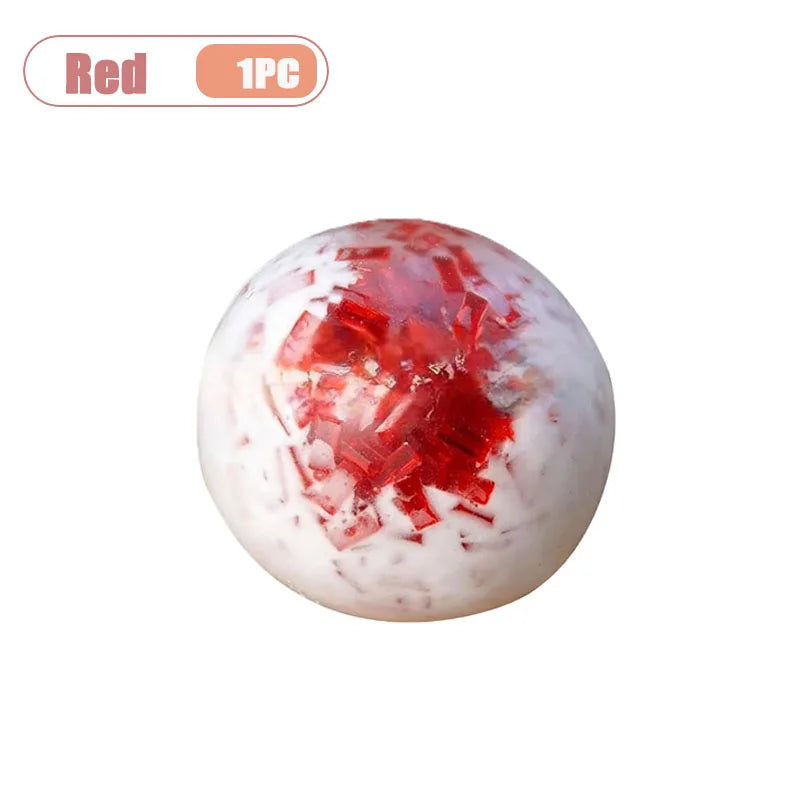 1-20PCS Crushed Ice Cream Soft Squishy Ball Stress Relief Handmade Decor Squeeze Decompression Fidget for Adult Oasis Select Red-1PC