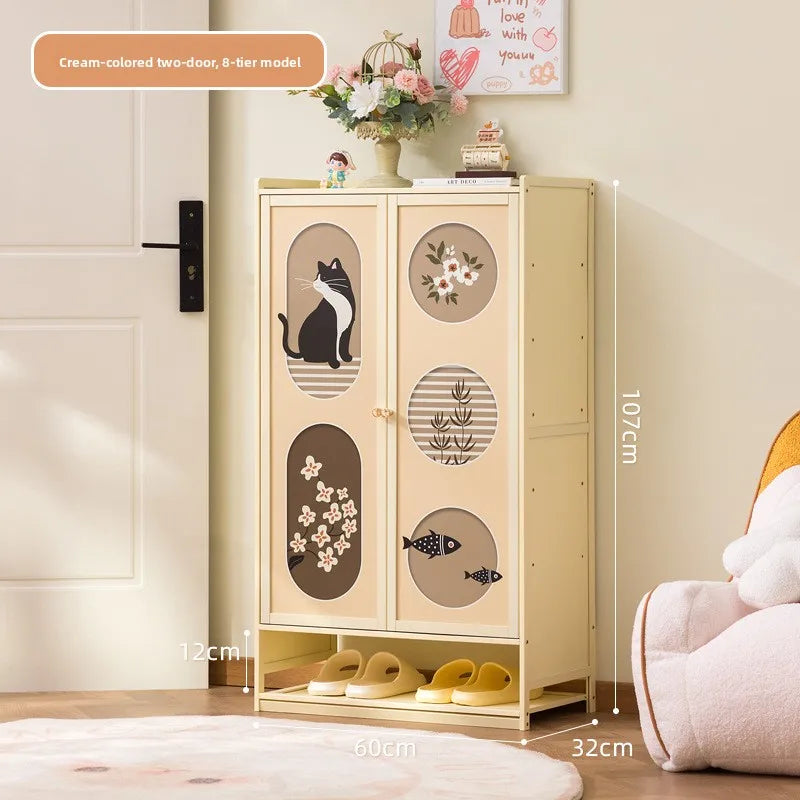 Shoe cabinet Home entrance Multi-layer entrance Large capacity storage Shoe rack Storage cabinet Oasis Select Double door 8