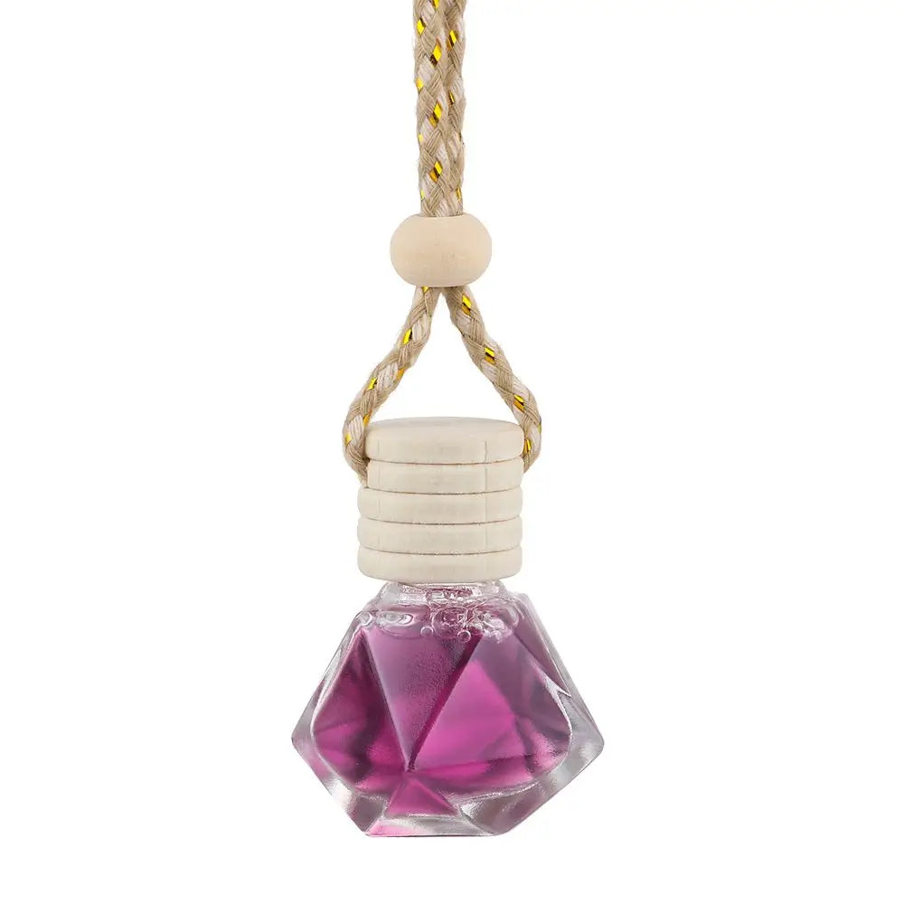 Car Perfume Bottle Perfume Pendant Household Storage Bottle Air Freshener with Flower for Essential Oils Auto Ornament Oasis Select Purple