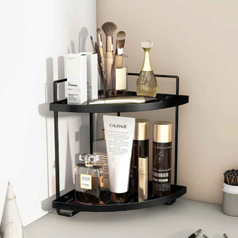 Light luxury desktop dresser rack, bathroom triangular shelf, double-layer hand wash countertop, cosmetic storage rack Oasis Select