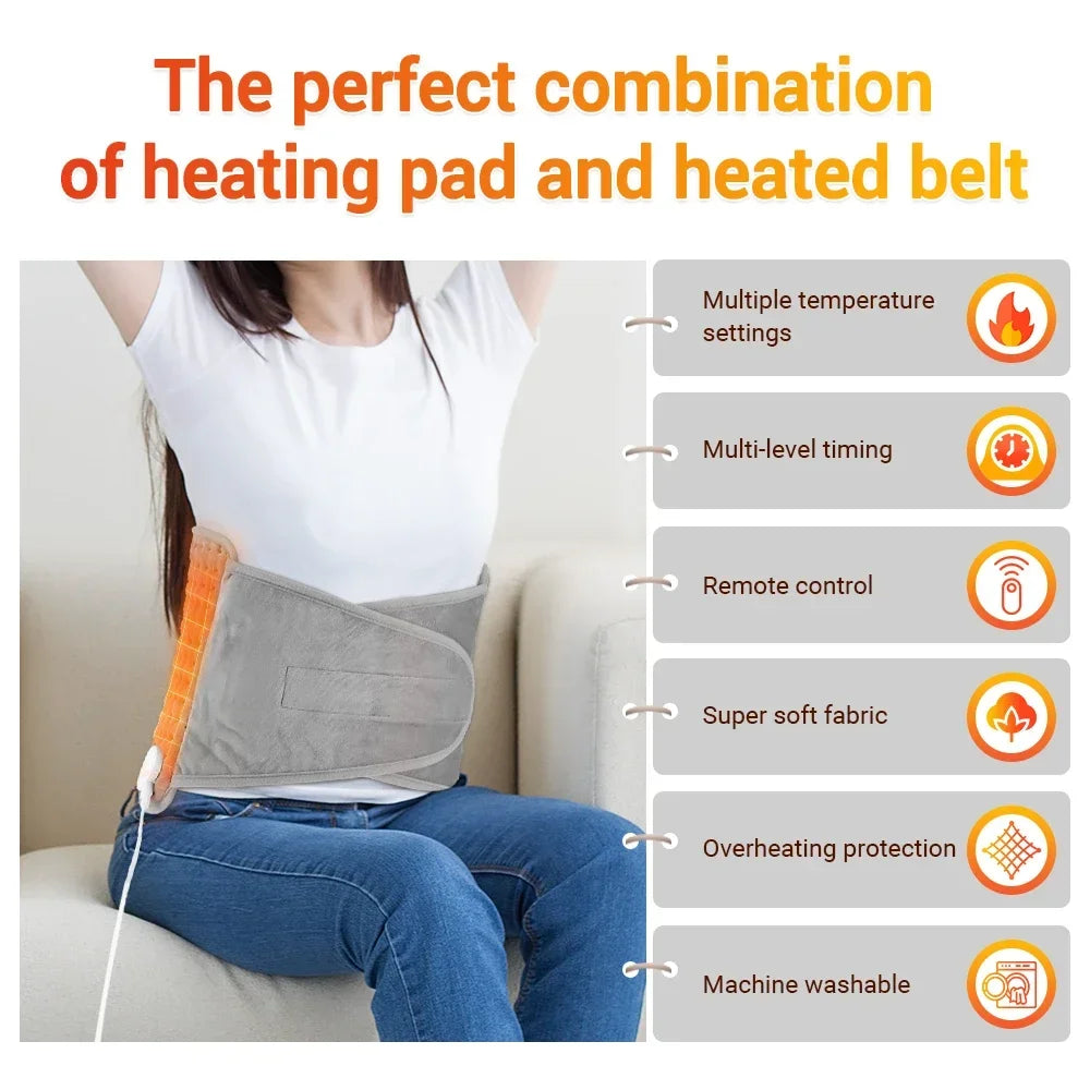 Hailicare Electric Heating Belt – 9 Levels Waist & Back Warmer