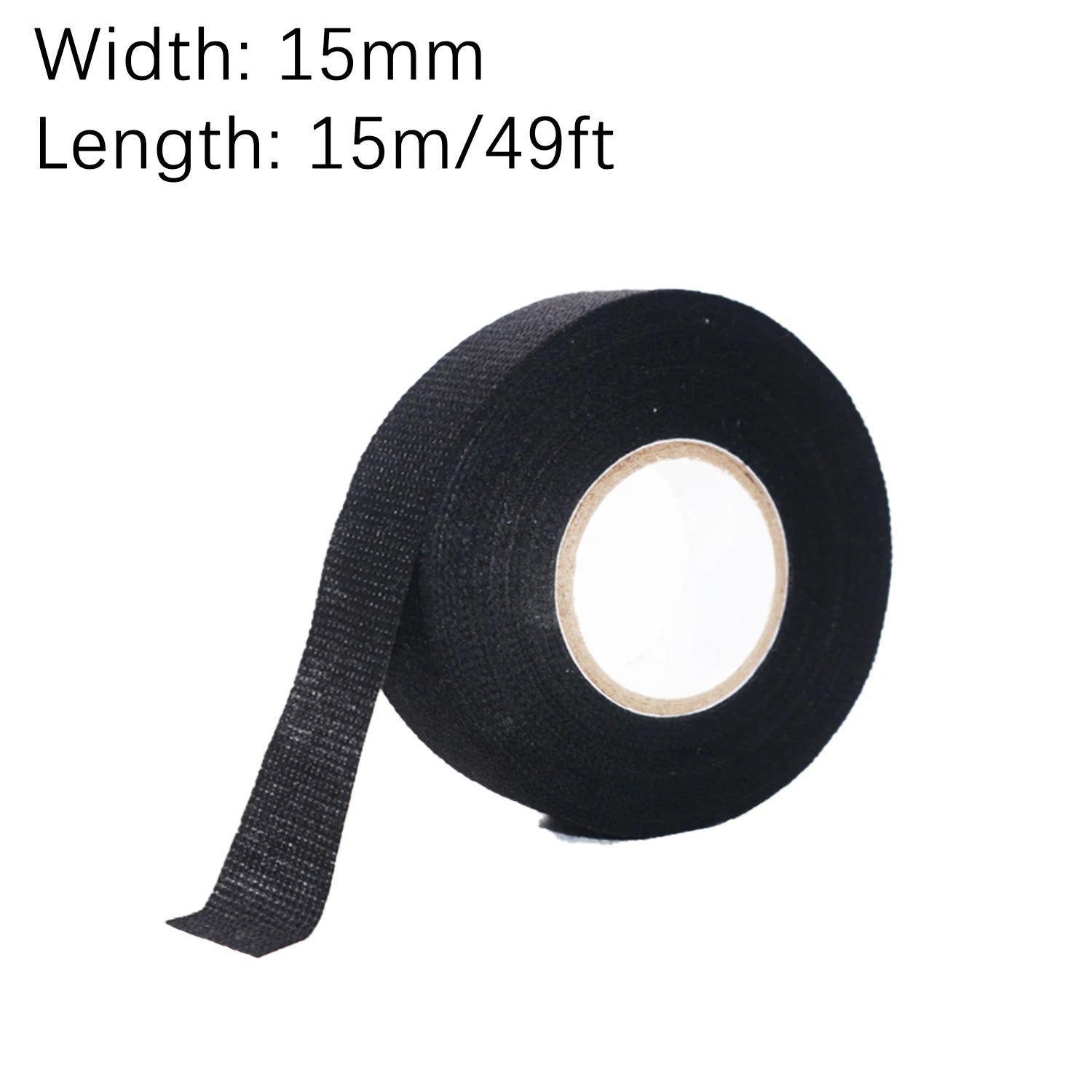 49/98Ft Electrical insulating tape soundproof heat-resistant 9-50MM automotive cable harness fabric shock-absorbing velvet tape Oasis Select 15MM 49Ft 0.3mm