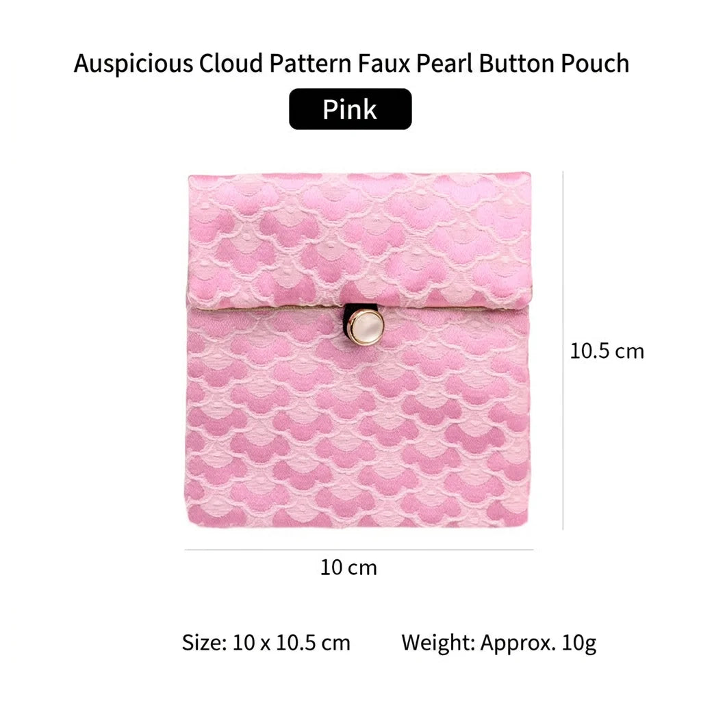 Vintage satin jewelry, stationery, storage bags, double-layer jewelry necklaces, bracelets, button packaging Oasis Select Pink