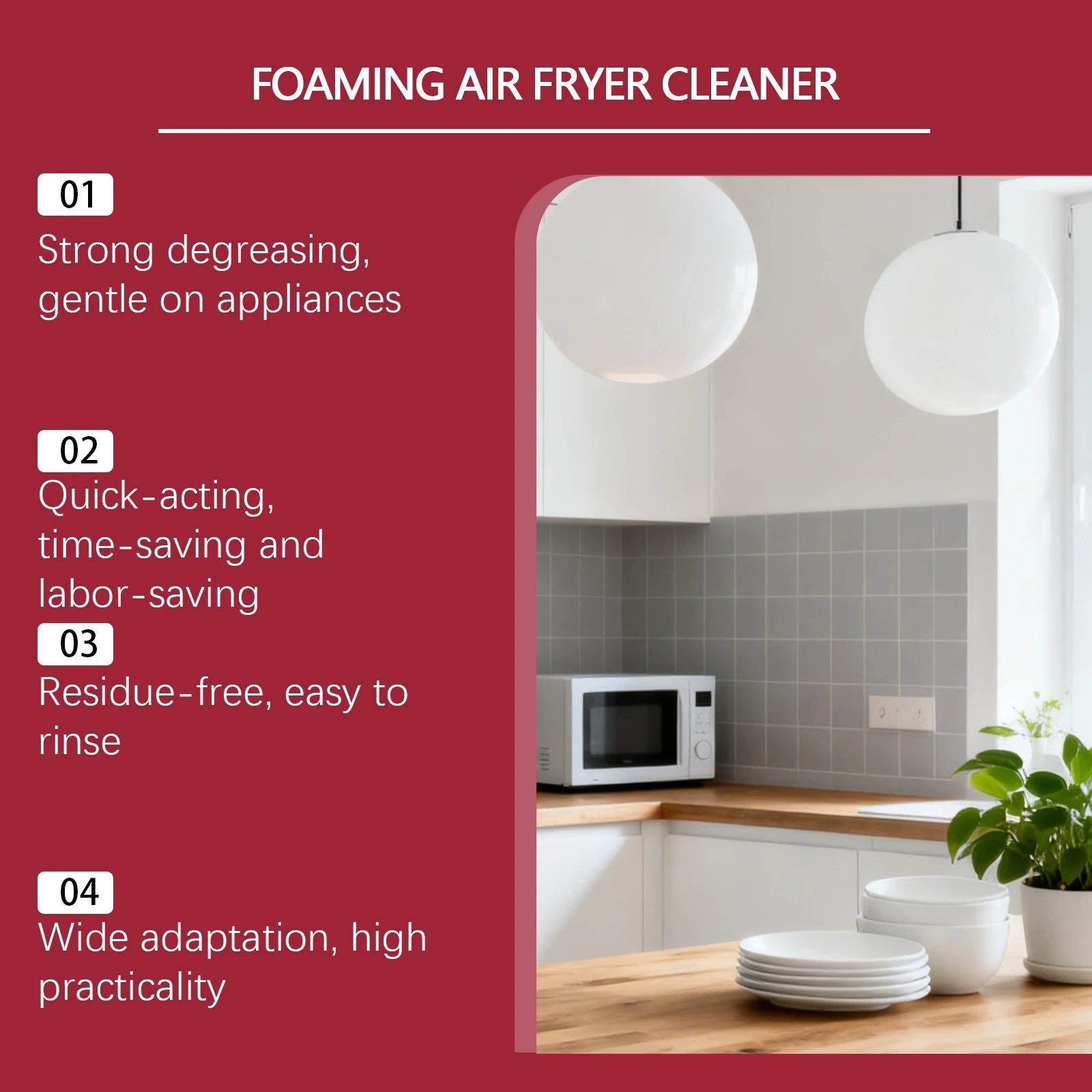 Air Fryer Cleaner 2-in-1 Clean Degrease Spray for Oven Microwave Remove Burnt Food Residue Tough Grime Kitchen Appliance Cleaner Oasis Select
