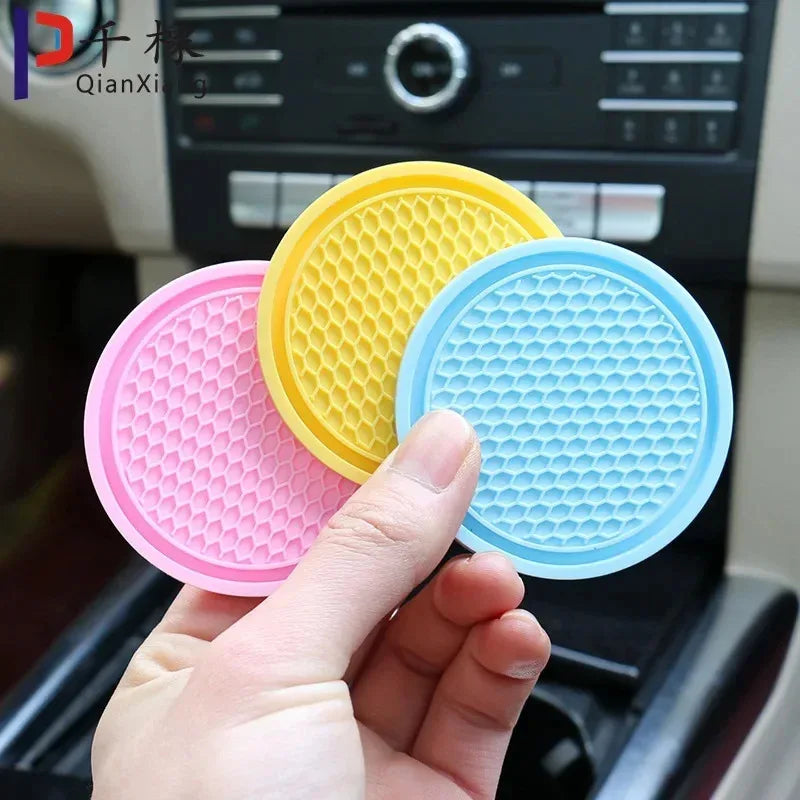 2/4pcs Car Coaster Water Cup Mat Accessories For Dodge Ram Charger Journey Durango Jeep Grand Cherokee Anti-Slip Drink Pad Oasis Select