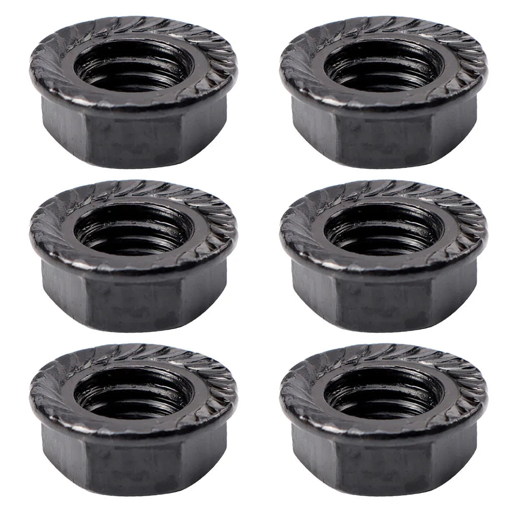6PC Bicycle M8 Hex Nuts Square Hole Central Screw Crank Sprocket Seal Nut Steel Replace MTB Road Bikes Nut Bicycle Accessories Oasis Select A
