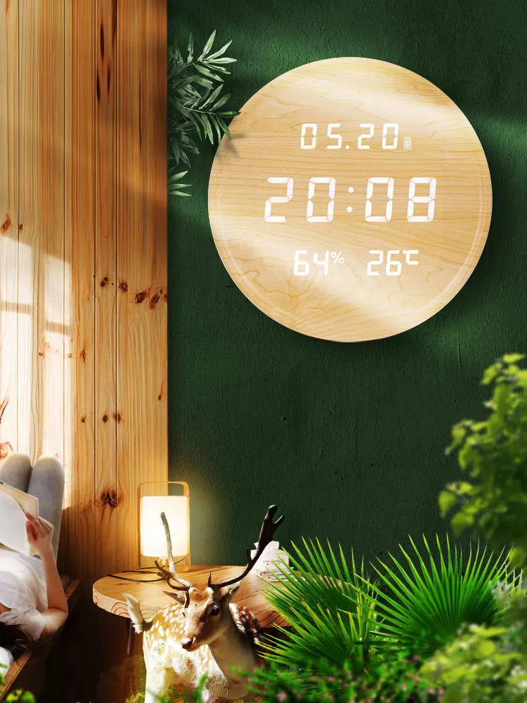 LED luminous electronic clocks living room home fashion creative Nordic light luxury simple wall clock Oasis Select