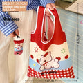Cute Foldable Shopping Large Capacity Eco-friendly Tote Bag Portable Reusable Bag for Supermarket Daily Use Oasis Select Red