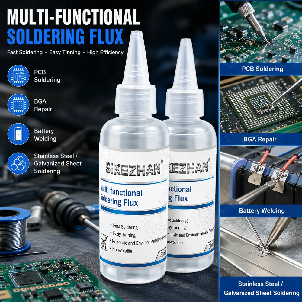 SIKEZHAN Multi-functional Flux Soldering Liquid for PCB BGA Repair Battery Welding Stainless Steel Galvanized Sheet Welding Tool Oasis Select