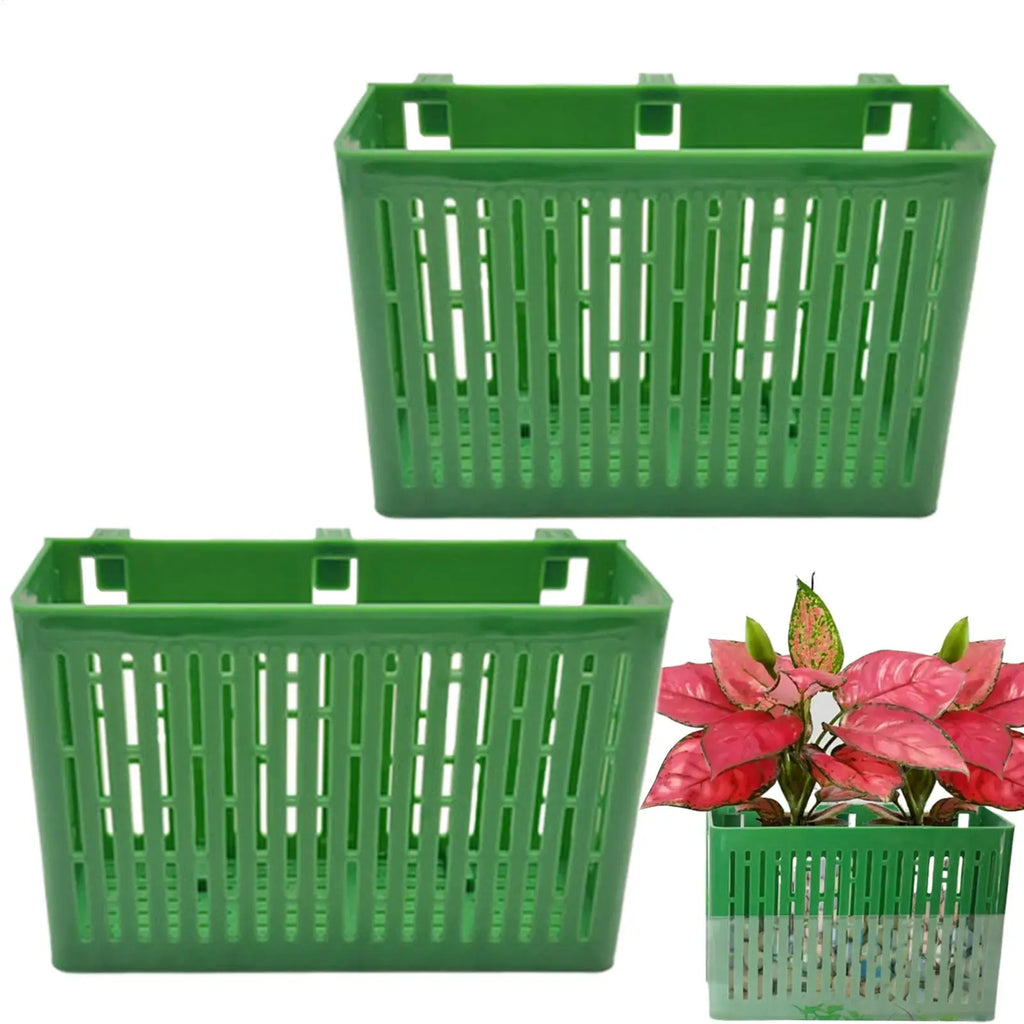 Aquarium Plant Stand Adsorbable Hydroponic Plant Storage Plastic Aquarium Square Hollow Storage Basket Fish Tank Decorations Oasis Select