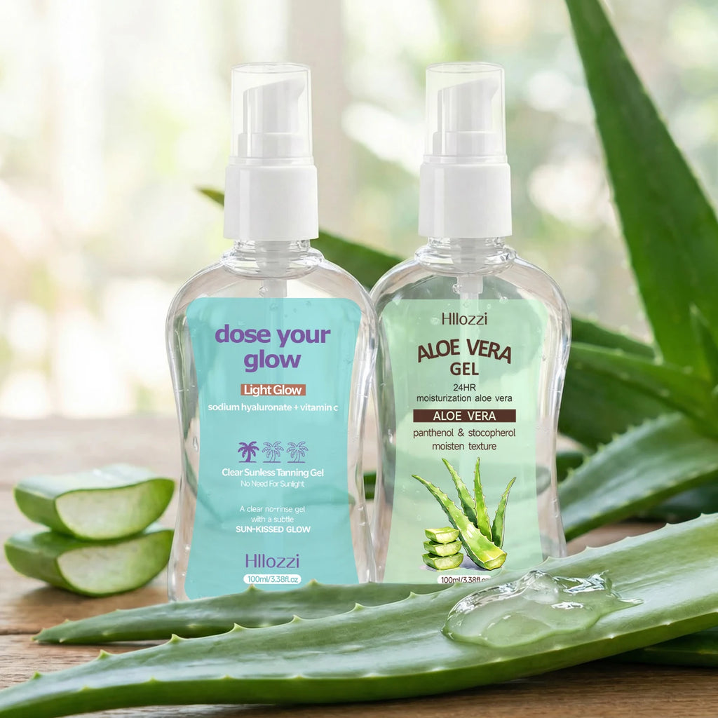 CLEAR SUNLESS TANNING GEL (LIGHT GLOW) ALOE VERA GEL,Long-lasting bronze color, moisturizes the skin, suitable for all skin type Oasis Select