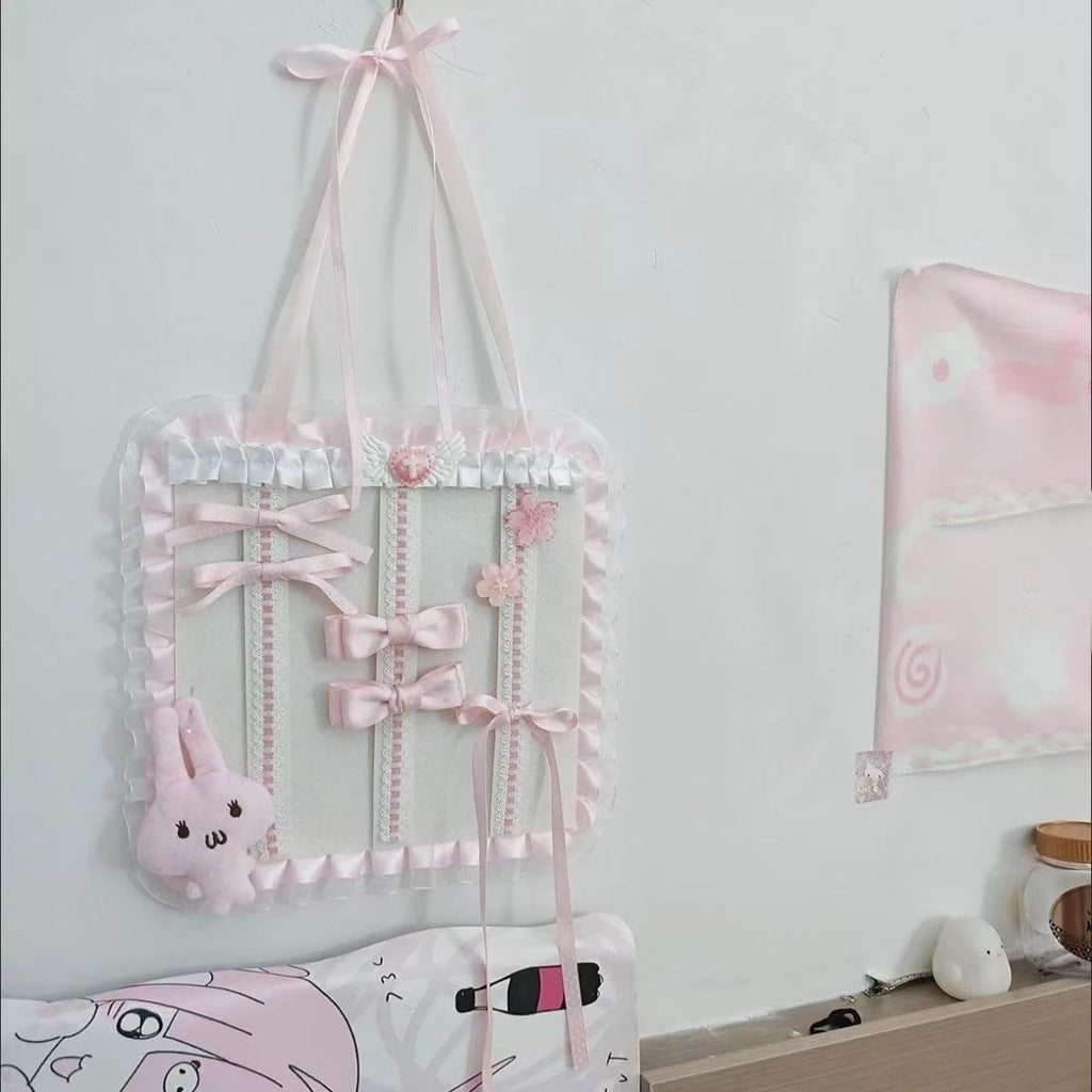 Lovely Felt Wall Hanging Organizer Pouch Decorative Wall Mount Storage Bag for Hair Clips Barrettes All Kinds Bedroom Decor Oasis Select