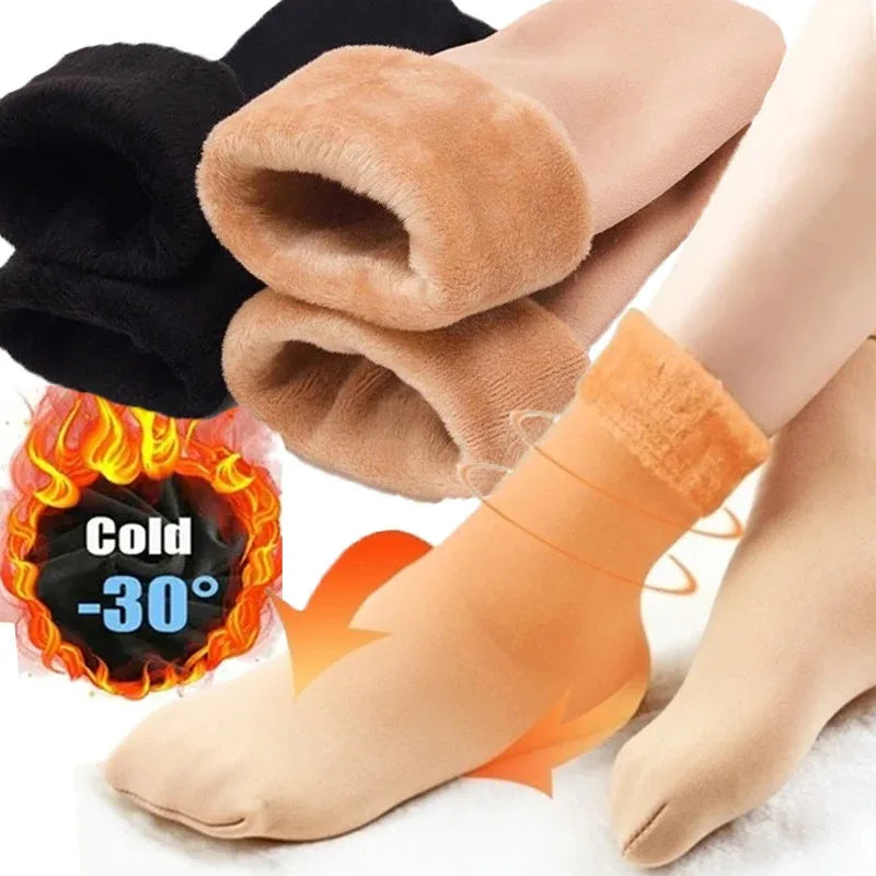 1-10Pairs Women Winter Warm Thicken Short Thermal Cashmere Wool Socks Nylon Snow Velvet Boots Home Floor Calcetines Mujer Sock Oasis Select