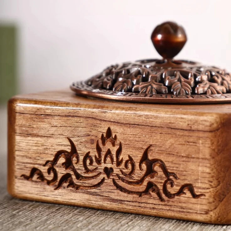Chinese Solid Wood Incense Burner Household Indoor Incense Burner Zen Thread Incense Burner Oasis Select