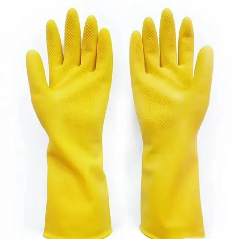 Latex Dishwashing Gloves Women's Waterproof Household Kitchen Washing Bowl Washing Clothes Vegetable Cleaning Household Oasis Select YELLOW S