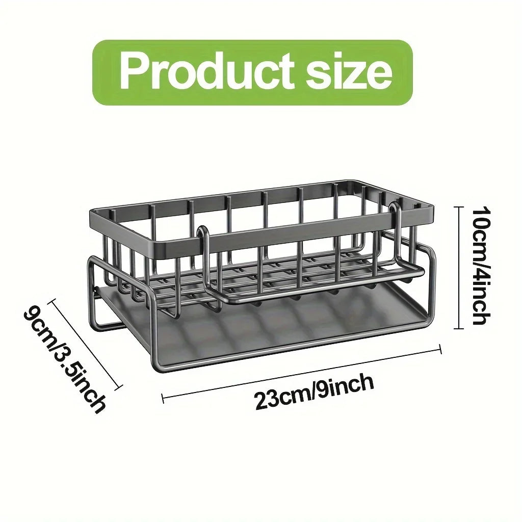 Sponge Holder for Kitchen Sink, Plastic Auto Draining Kitchen Sink Organizer, Sink Caddy with Removable Brush Holder Oasis Select