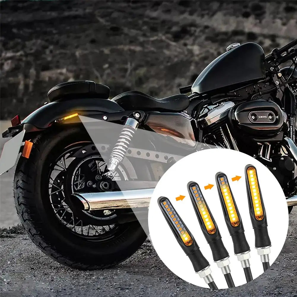 Motorcycle LED Turn Signal Lights – Amber Indicators 2/4 Pack