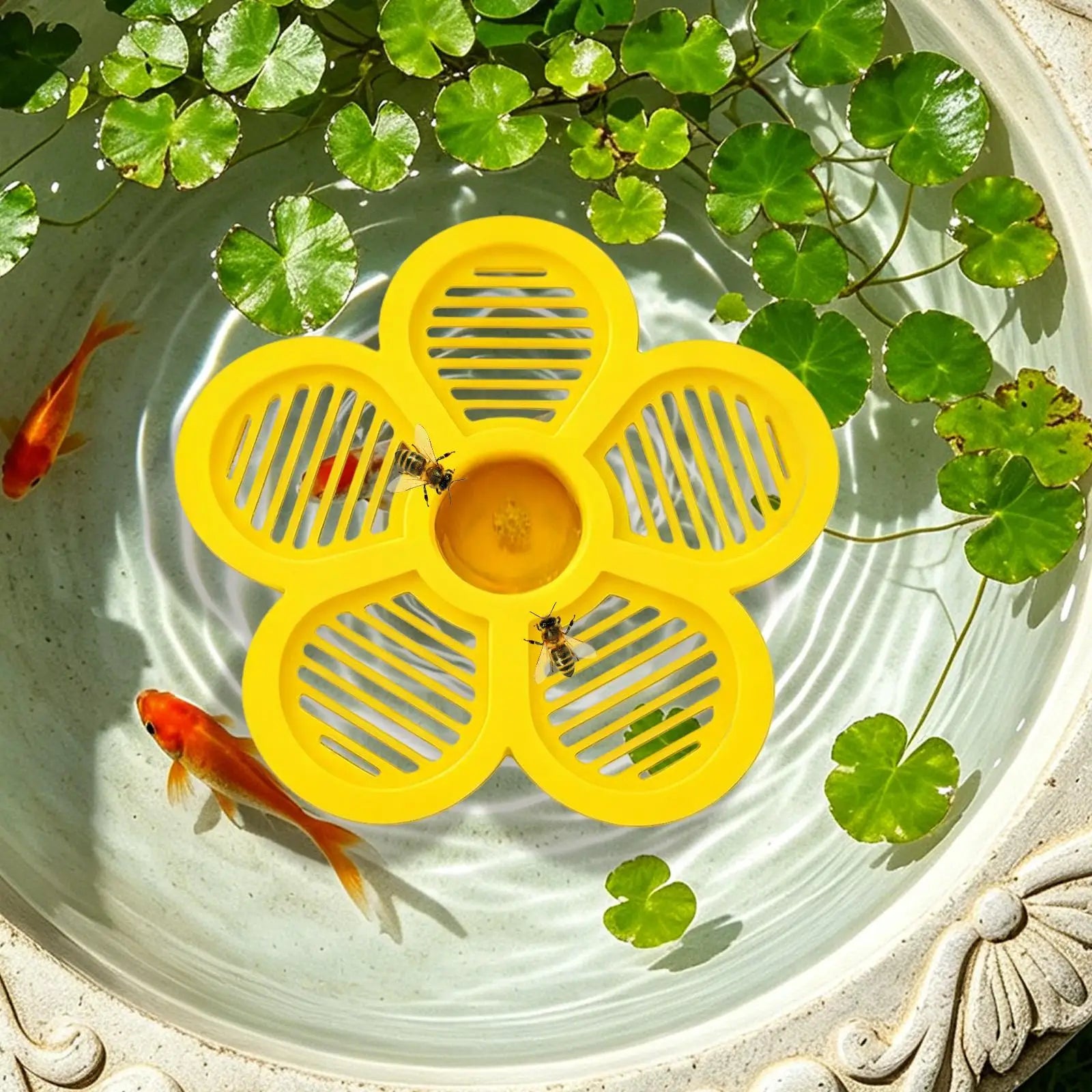Floating Bee Island-Bee Waterer Bee Insect Drinking Tray Beekeeping Setups Luring Insect Waterer Island Tray For Outdoor Garden Oasis Select