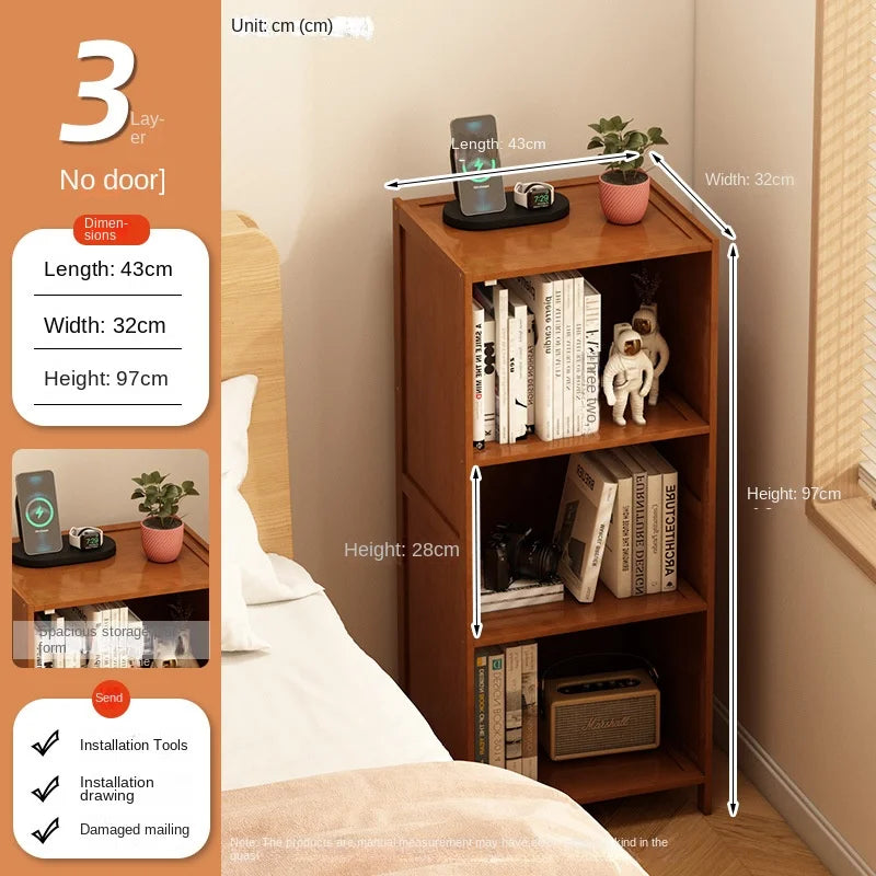 Bedside table storage rack, small household bedroom bedside cabinet alternative, 2024 new model, simple and modern for rental ro Oasis Select CThree floors 43cm