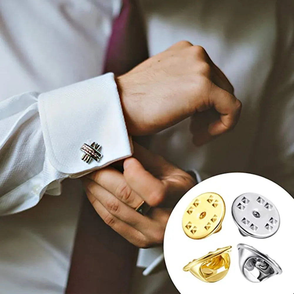 50Sets Blank Scatter Butterfly Clutch Pin Holder Enamel Locking Backs Tie Tacks Jewelry Pin Backings Clasp for Brooch Lapel Hat Oasis Select