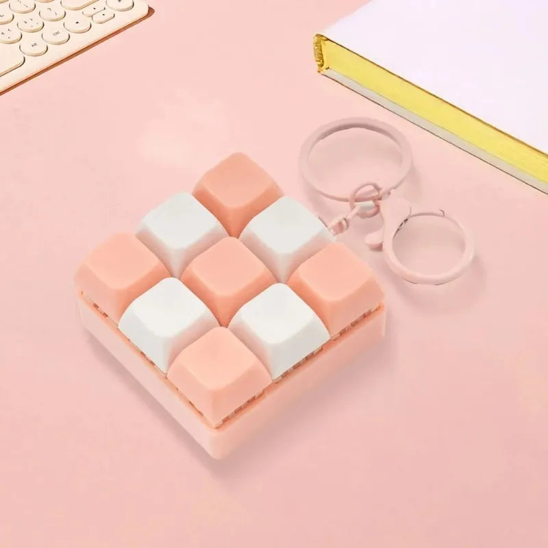 Nine-key Tetris Fingertip Pressing Key Keychain Adult Stress-relieving Finger Keyboard Game Key Chain Stress-relieving Magic Toy Oasis Select