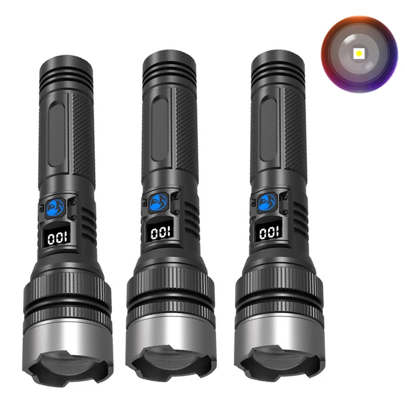 KDULIT LED Zoom Flashlight | Type-C Rechargeable & Digital Display