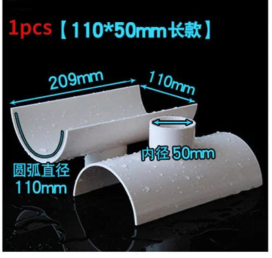 PVC Open Tee Pipe joint Repair Patch Drain Pipe Adapter Tube Connectors for Home Outdoor Industrial Plumbing Accessories Oasis Select 110x50mm 1 Other