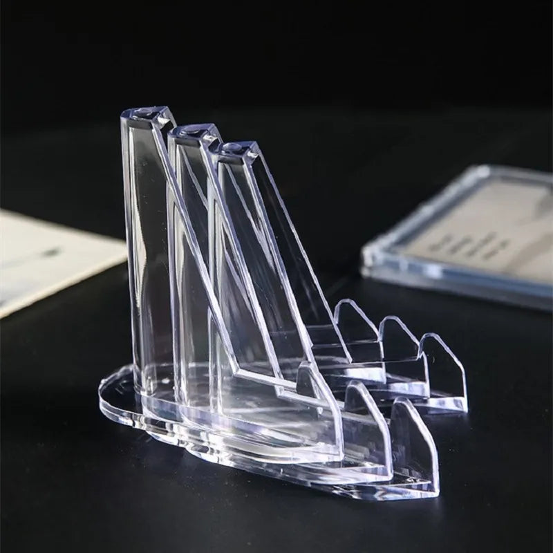 1Pcs Clear Acrylic Coin Display Stand Holders Small Easel Rack Trading Card Holder Support For Kpop Idol Card Organizer Oasis Select