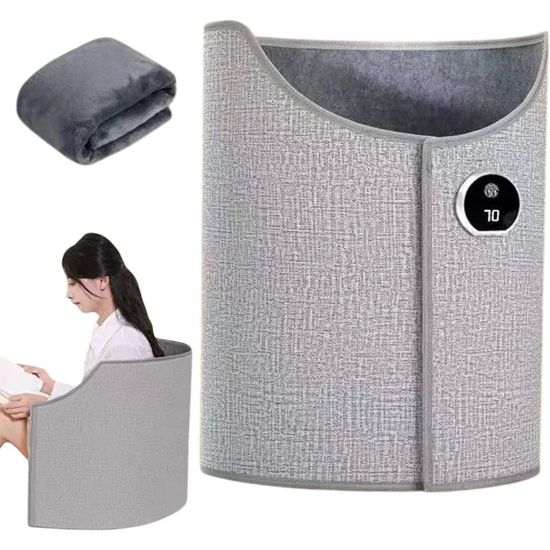 Silent Foldable Leg Warmer Pro - Under Desk Electric Foot Heater with Thermostat & Auto Shut Off for Office Home Timer Oasis Select
