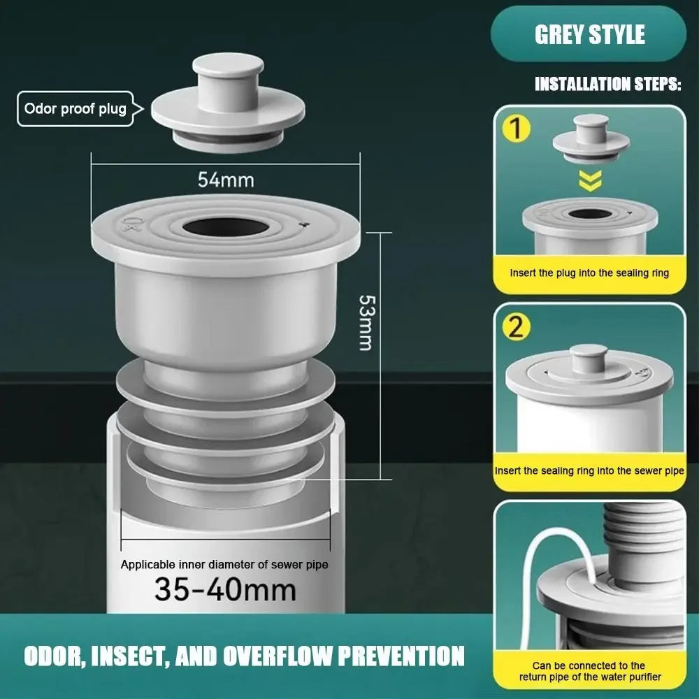 Durable Anti Odor Washbasin Floor Drain Core Shower Drainer Sewer Strainer Plug Insect Prevention Water Pipe Connector Oasis Select 35-40mm-Type2
